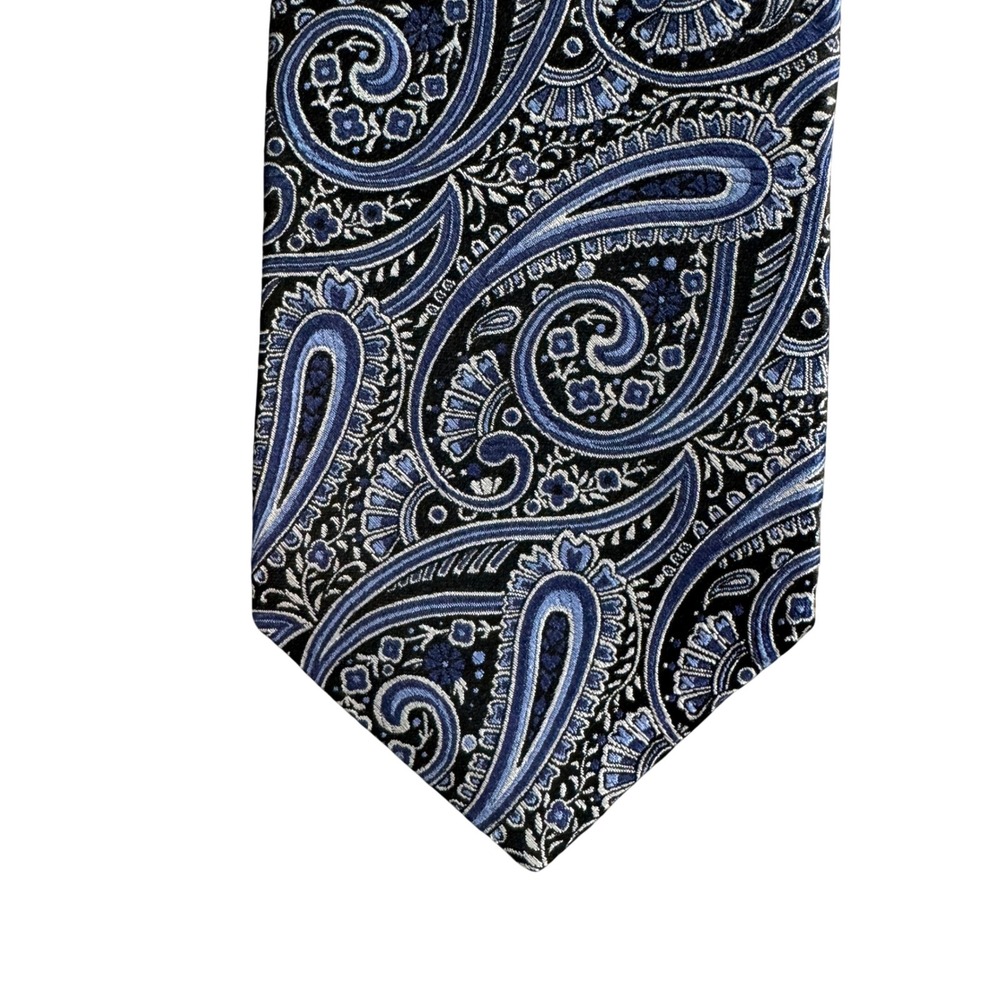 Covington Mens Blue Black Paisley Silk Necktie M52920 NWT